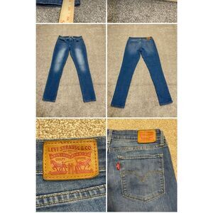 Levis 711 skinny jeans womens sz 30 mid rise stretch blue denim